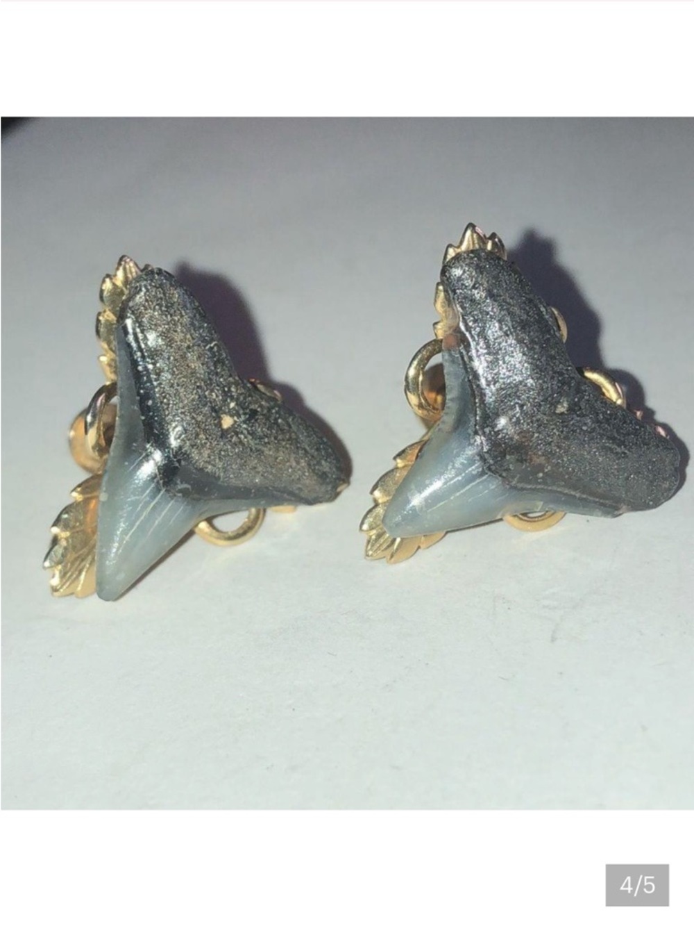 Clip-On shark tooth Earrings (vintage)